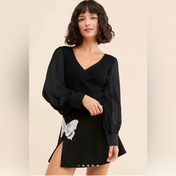 Anthropologie Twofer Faux Wrap Sweater - Picture 1 of 7